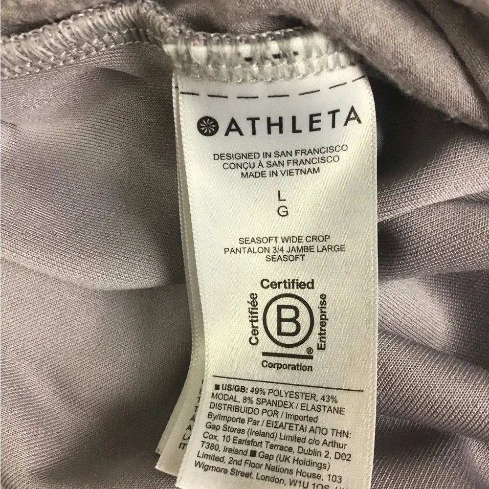 Athleta Seasoft Wide Leg Cropped Pants Size Large Tinsel Purple - Picture 6 of 11